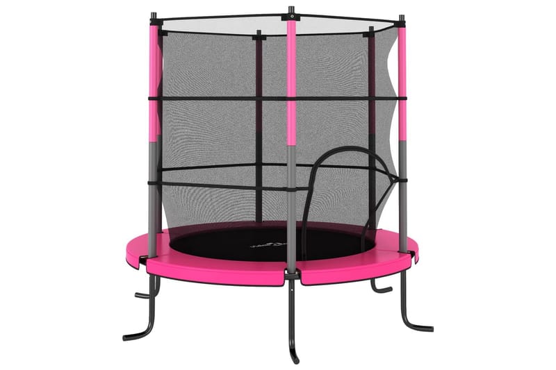 trampolin med sikkerhedsnet 140x160 cm rund pink - Sport & fritid - Leg & sport - Legeredskaber & udendørsleg - Trampoliner