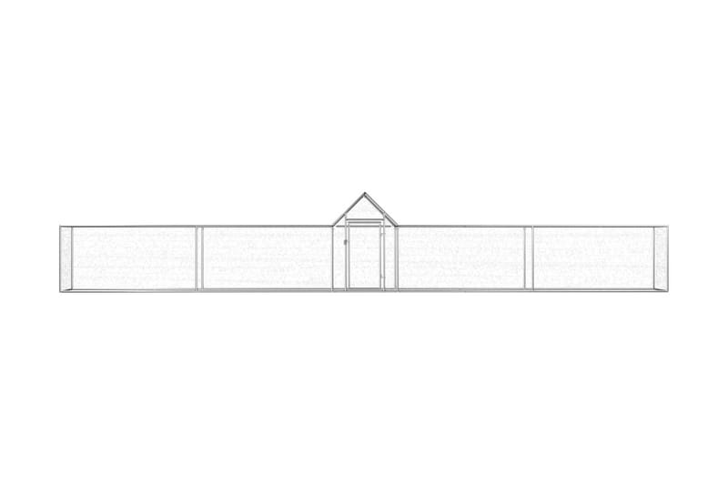hønsehus 9x1x1,5 m galvaniseret stål - Sølv - Hus & renovering - Indsynsbeskyttelse & indhegning - Dyregård & dyrehus - Hønsegård