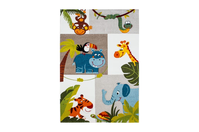 London Jungle Bønetæppe 120x170 - Multi - Tekstiler - Børnetekstiler - Børnetæpper