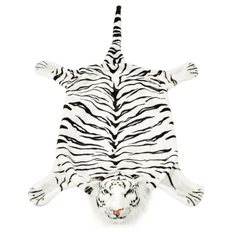Tigertæppe Plys 144 Cm Hvid - Hvid - Tekstiler - Børnetekstiler - Børnetæpper