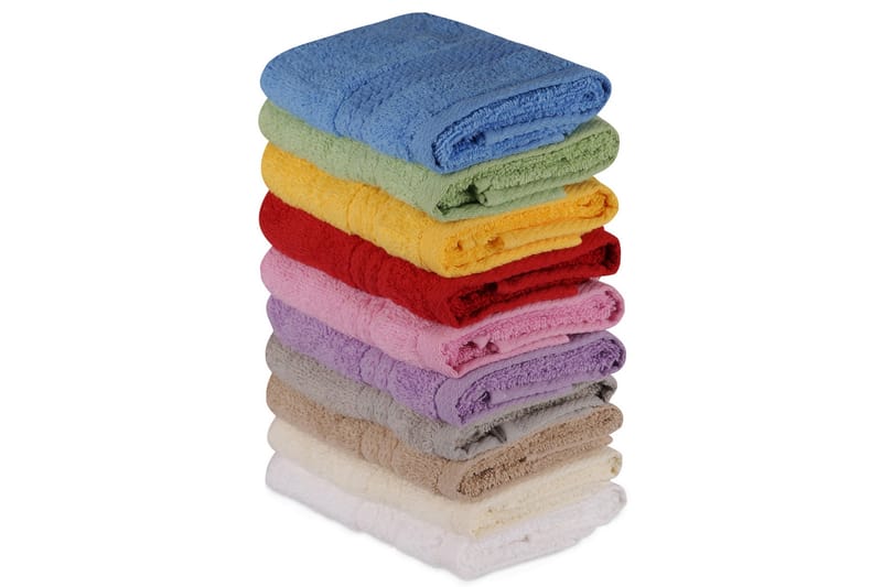 Håndklædesæt 10 stk - Flerfarvet - Tekstiler - Badetekstiler - Badehåndklæder