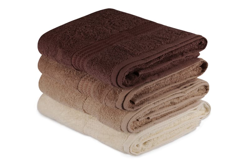 Hobby Badehåndklæde 70x140 cm 4-pak - Creme/Beige/Brun - Tekstiler - Badetekstiler - Håndklæder