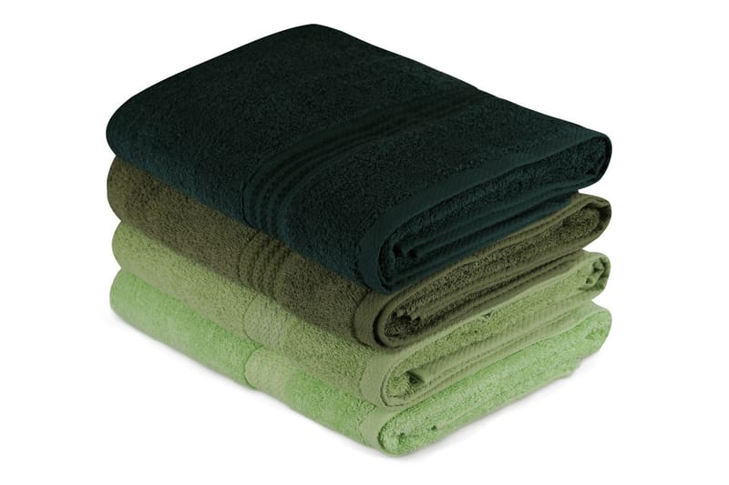 Hobby Badehåndklæde 70x140 cm 4-pak - Grøn - Tekstiler - Badetekstiler - Badehåndklæder