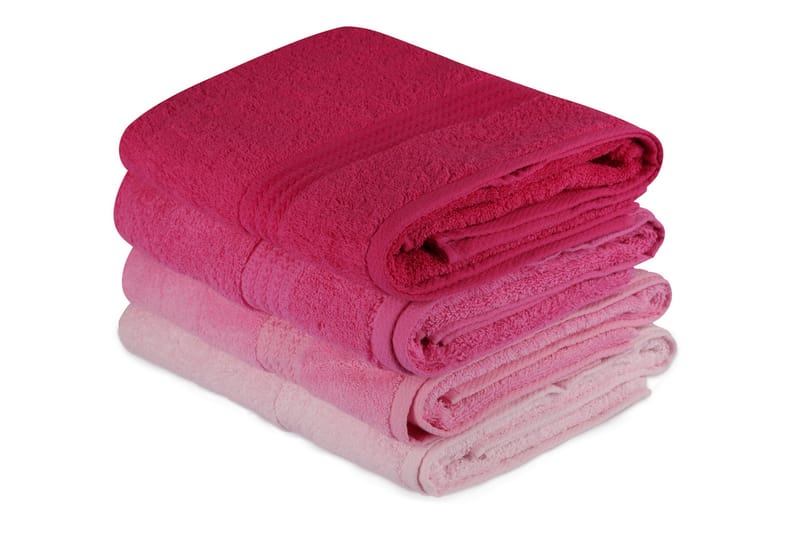 Hobby Badehåndklæde 70x140 cm 4-pak - Lyserød - Tekstiler - Badetekstiler - Badehåndklæder