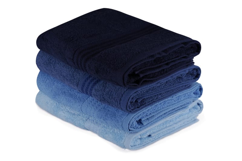 Hobby Badehåndklæde 70x140 cm 4-pak - Mørkeblå/Blå/Lyseblå - Tekstiler - Badetekstiler - Badehåndklæder