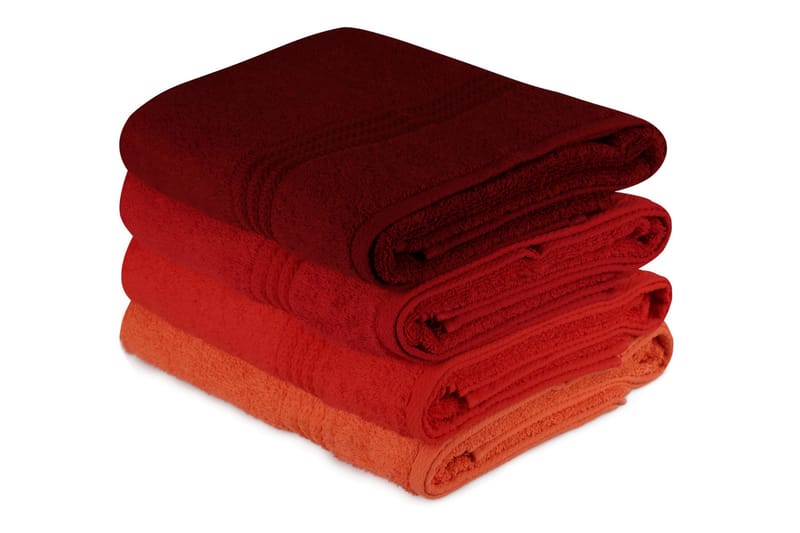 Hobby Badehåndklæde 70x140 cm 4-pak - Orange/Rød/Lyserød - Tekstiler - Badetekstiler - Badehåndklæder