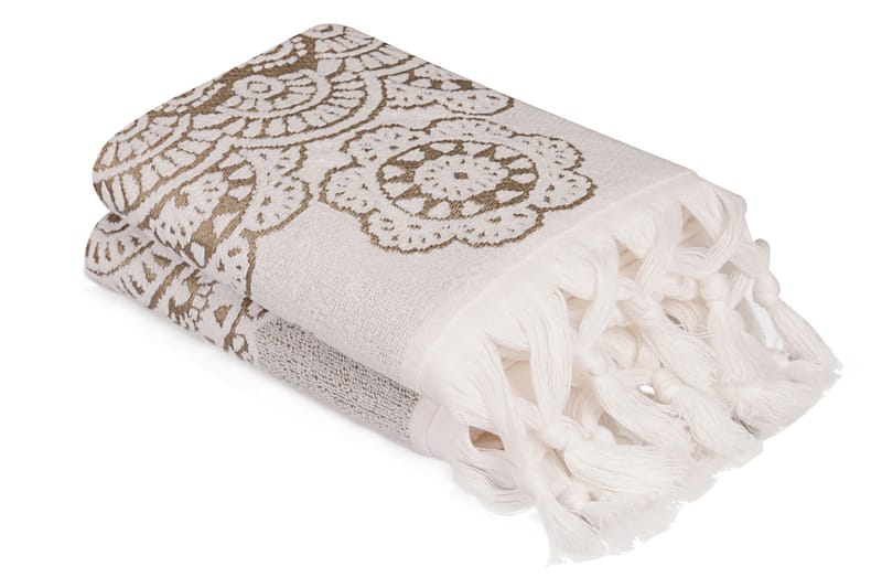 Şaheser Håndklæde 50x90 cm 2-pak - Sand/Brun - Tekstiler - Badetekstiler - Håndklæder