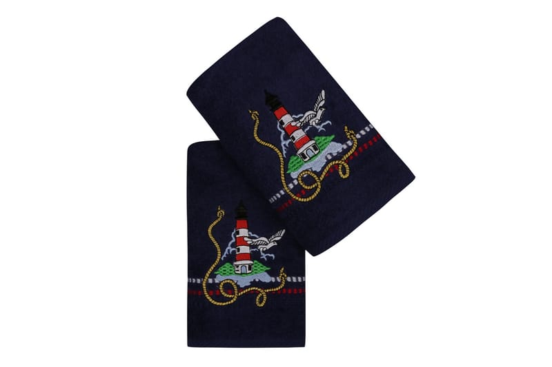 Ashburton Håndklæde 2-pak - Blå/Rød/Hvid/Beige/Blå - Tekstiler - Badetekstiler - Håndklæder