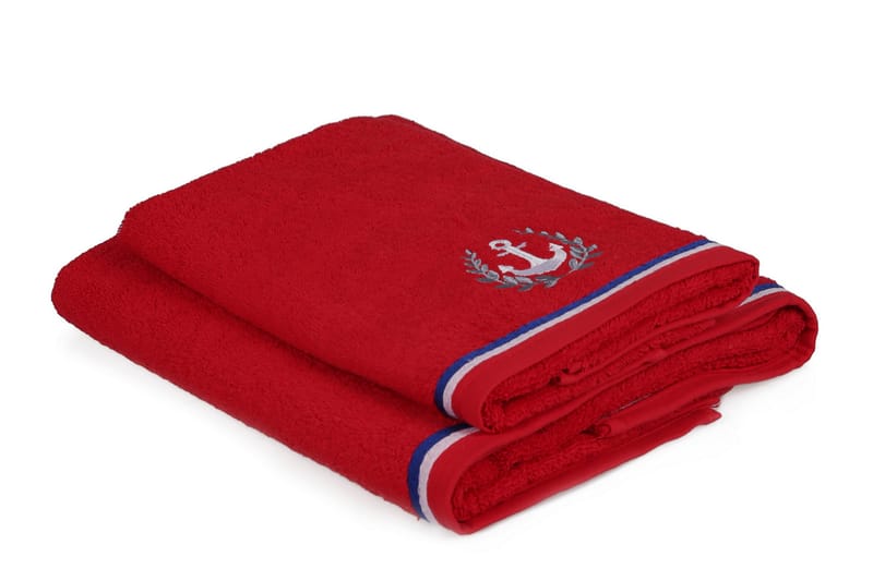 Ashburton Håndklæde 2-pak - Rød - Tekstiler - Badetekstiler - Håndklæder