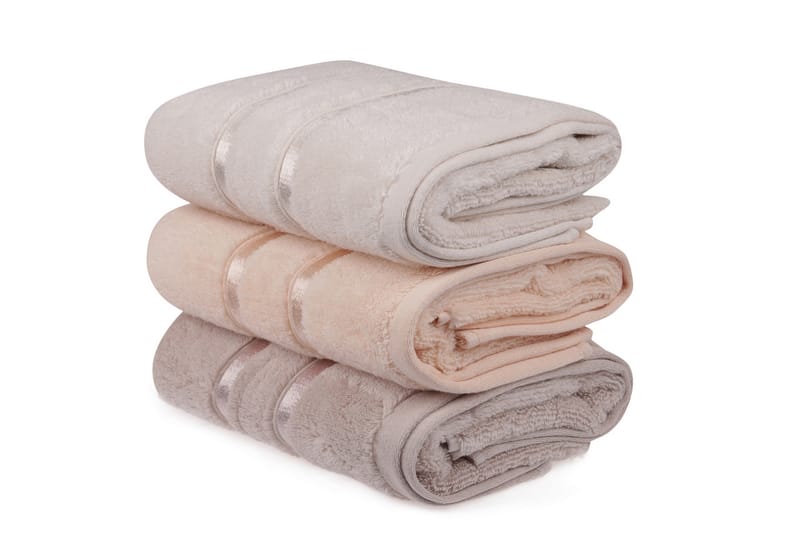 Ashburton Håndklæde 3-pak - Gul/Lilla - Tekstiler - Badetekstiler - Håndklæder