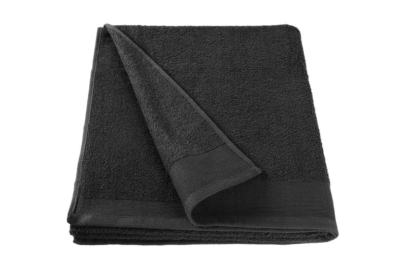 Badehåndklæder 2 Stk. 450 Gsm 100x150 cm Bomuld Sort - Sort - Tekstiler - Badetekstiler - Håndklæder