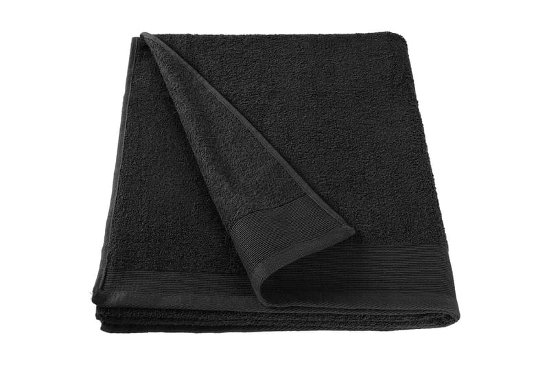Håndklæder 2 Stk. Bomuld 450 Gsm 50x100 cm Sort - Sort - Tekstiler - Badetekstiler - Håndklæder