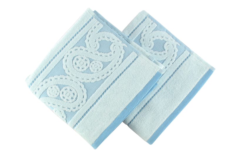Hobby Håndklæde 50x90 cm 2-pak - Blå/Lyseblå - Tekstiler - Badetekstiler - Håndklæder