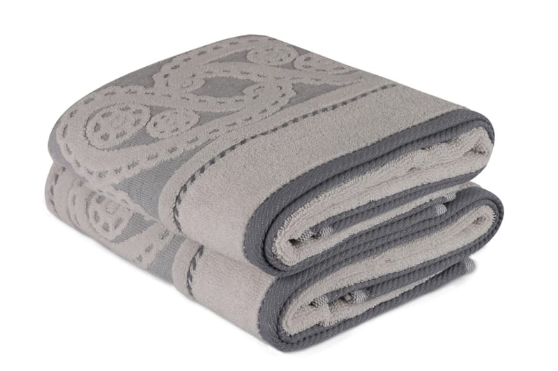 Hobby Håndklæde 50x90 cm 2-pak - Grå/Mørkegrå - Tekstiler - Badetekstiler - Håndklæder