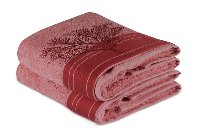 Hobby Håndklæde 50x90 cm 2-pak - Lys Lyserød/Rød - Tekstiler - Badetekstiler - Håndklæder