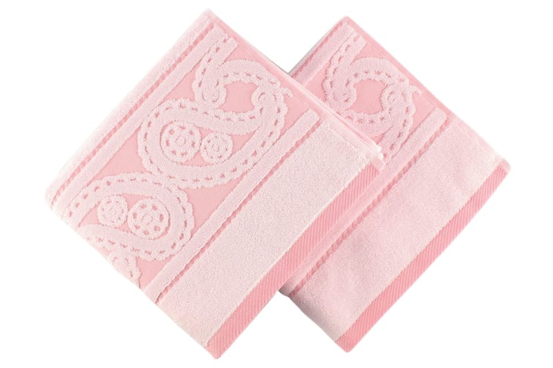 Hobby Håndklæde 50x90 cm 2-pak - Lyserød/Lys Lyserød - Tekstiler - Badetekstiler - Håndklæder