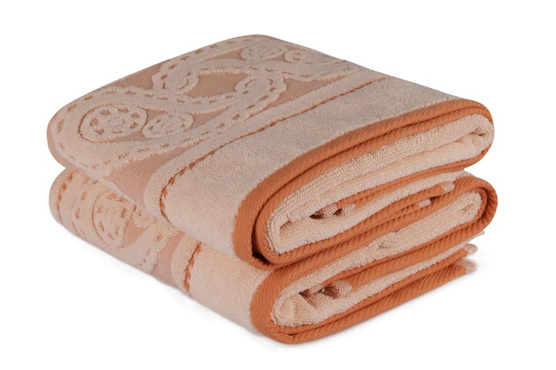 Hobby Håndklæde 50x90 cm 2-pak - Lyserød/Orange - Tekstiler - Badetekstiler - Håndklæder