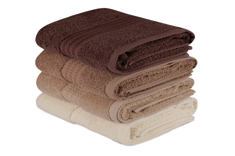 Hobby Håndklæde 50x90 cm 4-pak - Creme/Beige/Brun - Tekstiler - Badetekstiler - Håndklæder