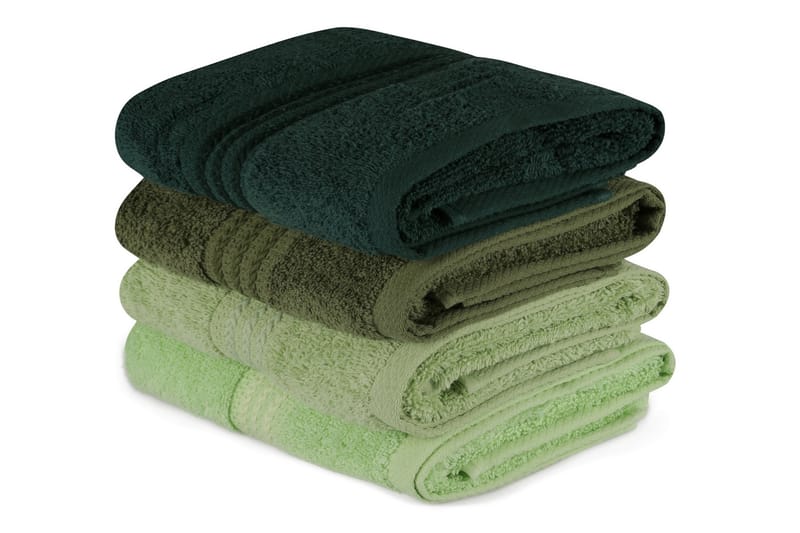 Hobby Håndklæde 50x90 cm 4-pak - Grøn - Tekstiler - Badetekstiler - Håndklæder