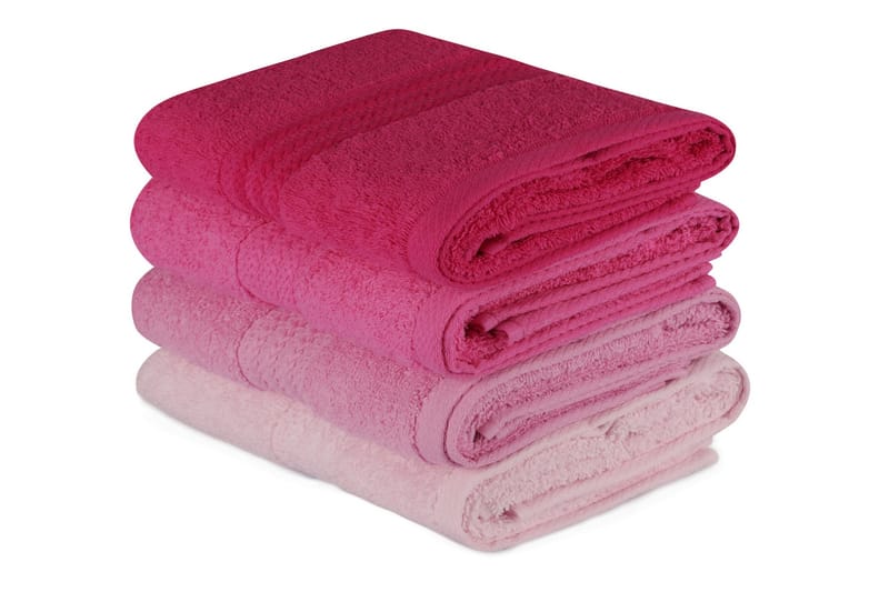 Hobby Håndklæde 50x90 cm 4-pak - Lyserød - Tekstiler - Badetekstiler - Håndklæder