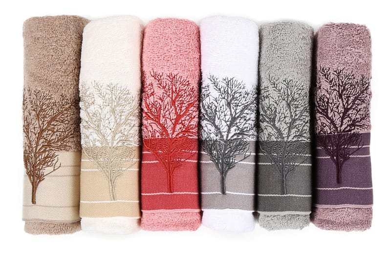 Hobby Håndklæde 50x90 cm 6-pak - Multifarvet - Tekstiler - Badetekstiler - Håndklæder