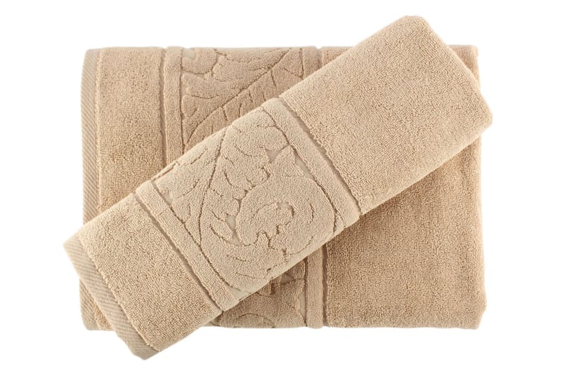 Hobby Håndklæde Sæt med 2 - Beige - Tekstiler - Badetekstiler - Håndklæder