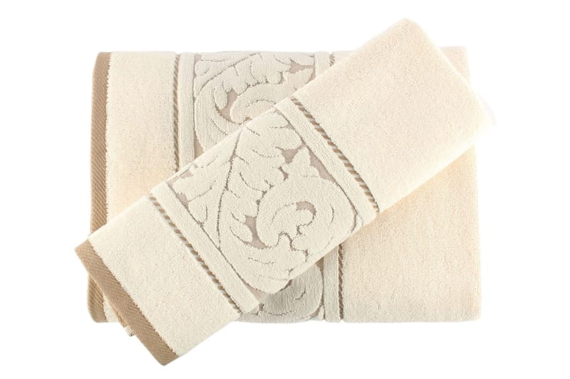 Hobby Håndklæde Sæt med 2 - Creme - Tekstiler - Badetekstiler - Håndklæder