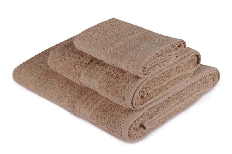 Hobby Håndklæde Sæt med 3 - Beige - Tekstiler - Badetekstiler - Håndklæder