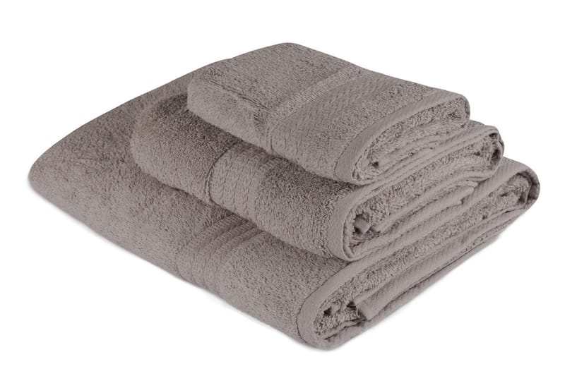 Hobby Håndklæde Sæt med 3 - Grå - Tekstiler - Badetekstiler - Håndklæder