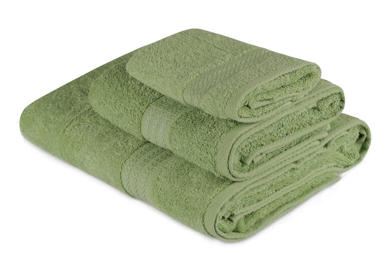 Hobby Håndklæde Sæt med 3 - Grøn - Tekstiler - Badetekstiler - Håndklæder