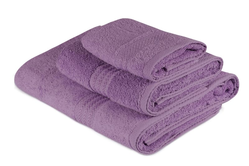 Hobby Håndklæde Sæt med 3 - Lilla - Tekstiler - Badetekstiler - Håndklæder