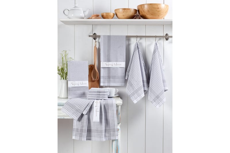 Lympne Vaskeklud 10-pak - Grå/Hvid - Tekstiler - Badetekstiler - Håndklæder