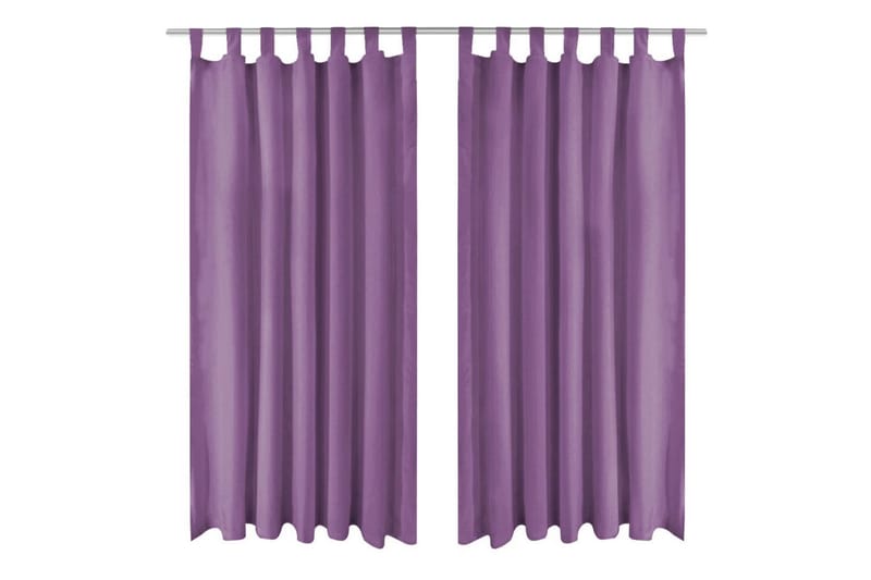 gardiner i mikro-satin 2 stk. med løkker 140 x 245 cm lilla - Violet - Tekstiler - Gardiner - Mørkelægningsgardin
