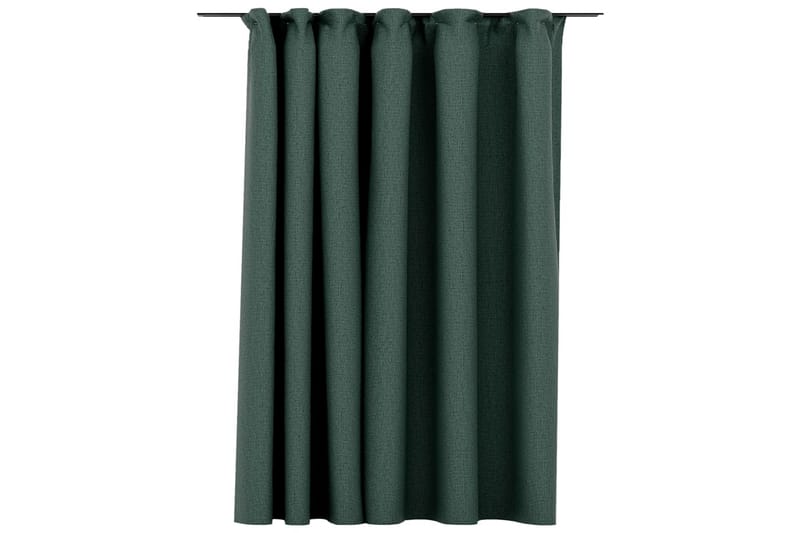Mørklægningsgardin Med Kroge Hør-Look 290x245 cm Grøn - Tekstiler - Gardiner - Mørkelægningsgardin