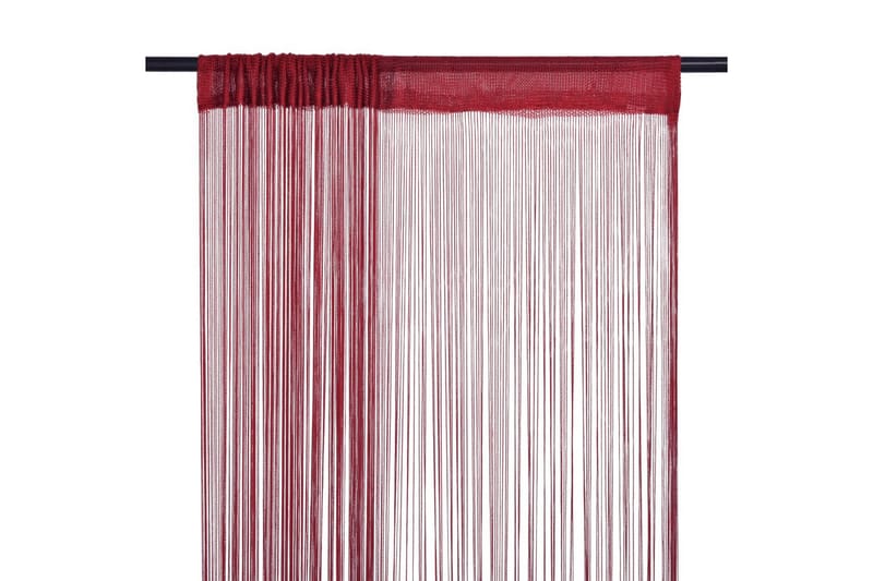 trådgardiner 2 stk. 100 x 250 cm bordeauxfarvet - Rød - Tekstiler - Gardiner - Mørkelægningsgardin
