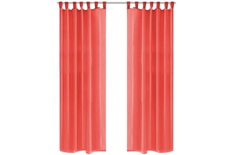 voile-gardiner 2 stk. 140x175 cm rød - Rød - Tekstiler - Gardiner - Mørkelægningsgardin