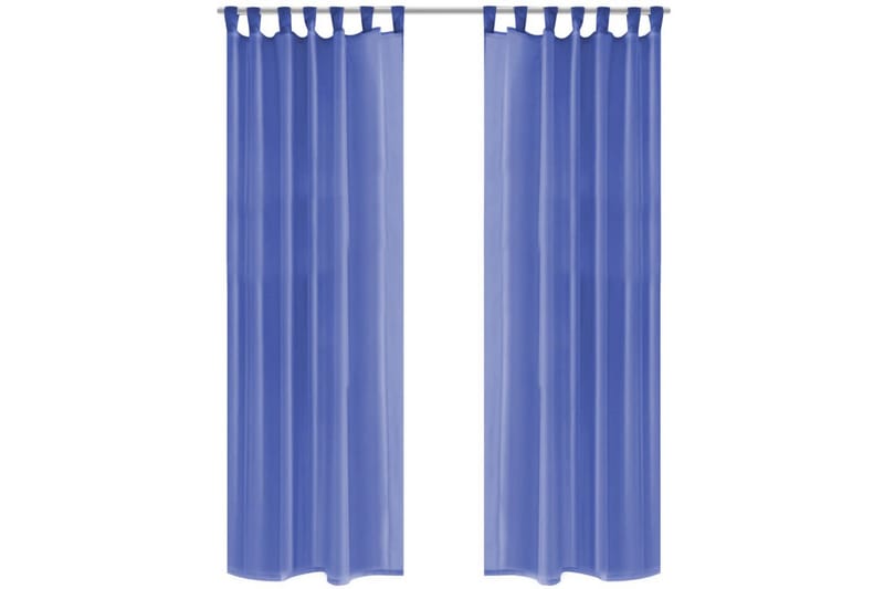 voile-gardiner 2 stk. 140x225 cm kongeblå - Blå - Tekstiler - Gardiner - Mørkelægningsgardin