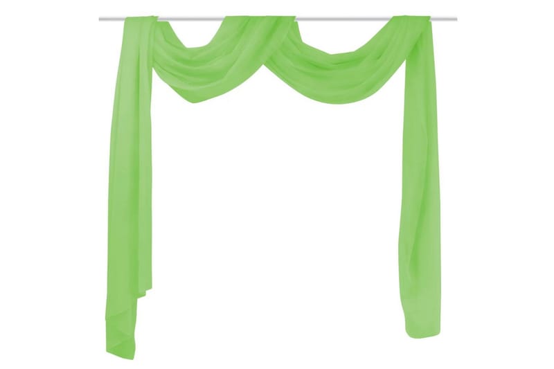 Tynde voile gardiner 140 x 600 cm grøn - Grøn - Tekstiler - Gardiner - Panelgardin