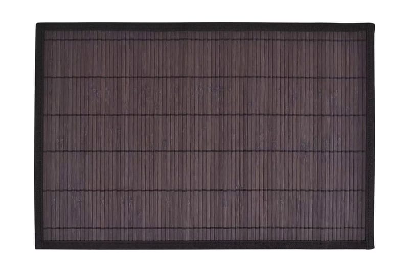 6 Bambusdækkeservietter 30 X 45 Cm Mørk Brun - Brun - Tekstiler - Køkkentekstiler