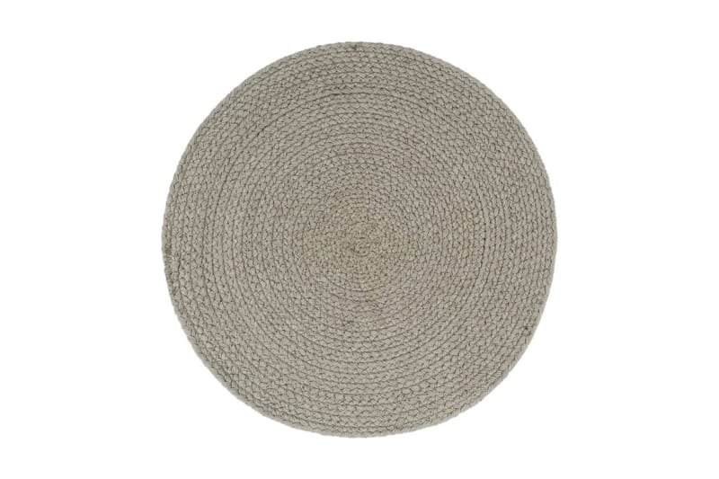 dækkeservietter 4 stk. rund 38 cm bomuld grå - Grå - Tekstiler - Køkkentekstiler