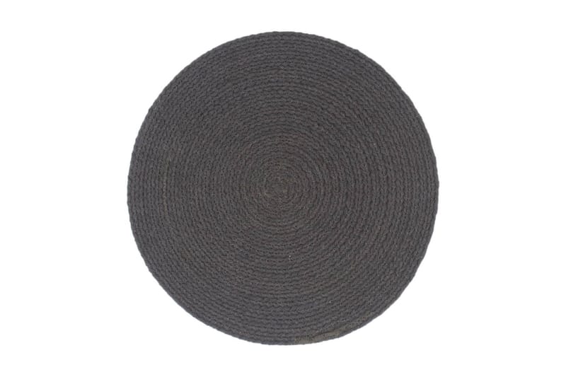 dækkeservietter 4 stk. rund 38 cm bomuld mørkegrå - Grå - Tekstiler - Køkkentekstiler