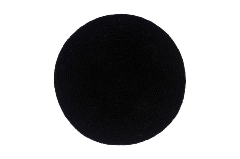 dækkeservietter 4 stk. runde 38 cm bomuld sort - Sort - Tekstiler - Køkkentekstiler