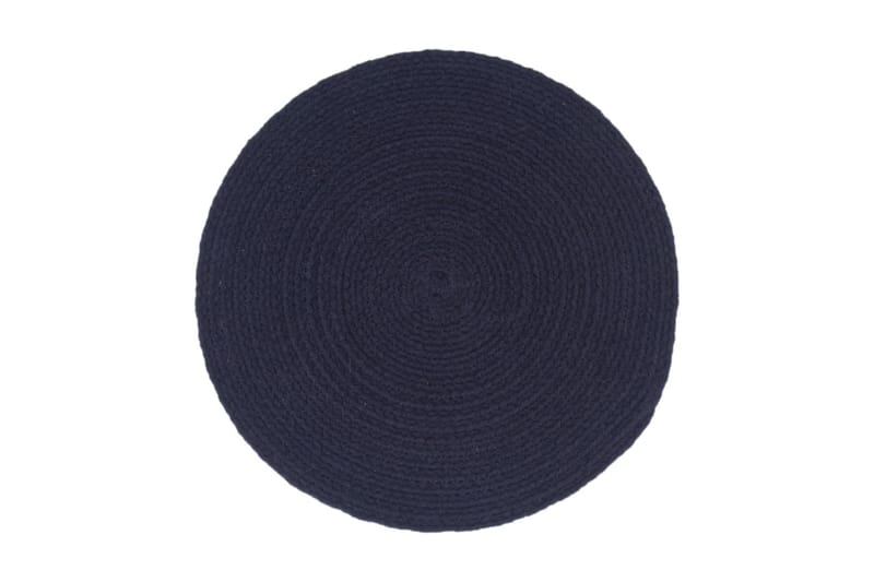 dækkeservietter 6 stk. 38 cm rund bomuld blå - Blå - Tekstiler - Køkkentekstiler