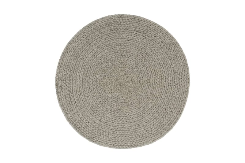 dækkeservietter 6 stk. rund 38 cm bomuld grå - Grå - Tekstiler - Køkkentekstiler