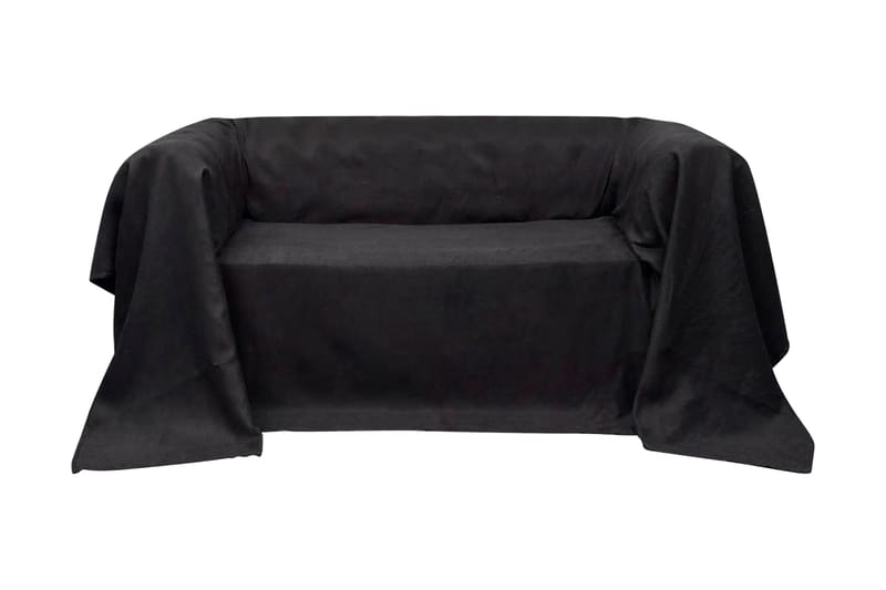 sofabetræk 210x280 cm mikroruskind antracitgrå - Sort - Tekstiler - Møbeltekstil - Møbelovertræk - Sofaovertræk