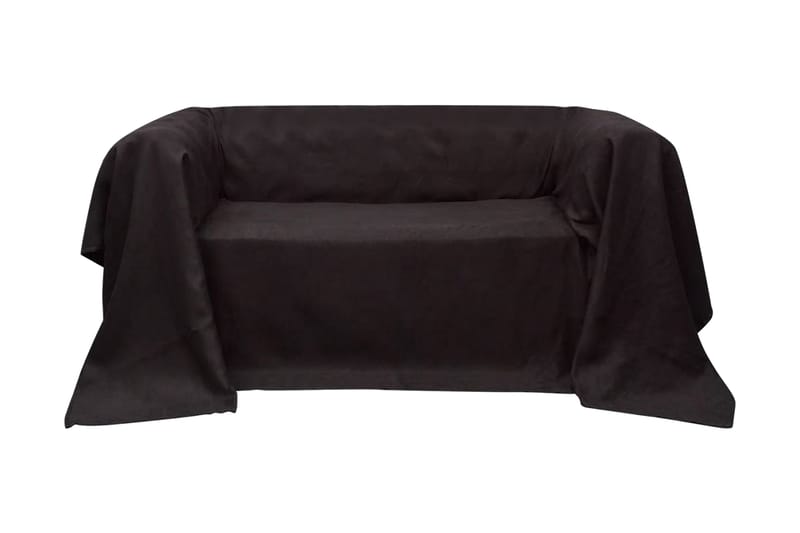 Sofaovertræk i micro-suede, brunt, 140x210 cm
