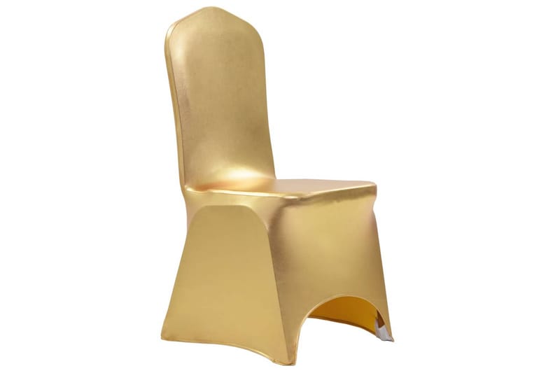 stolebetræk 6 stk. strækbar guldfarvet - Guld - Tekstiler - Møbeltekstil - Møbelovertræk
