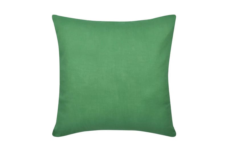 4 grønne pudebetræk i bomuld 40 x 40 cm - Grøn - Tekstiler - Pude & plaid - Pyntepuder & pudebetræk