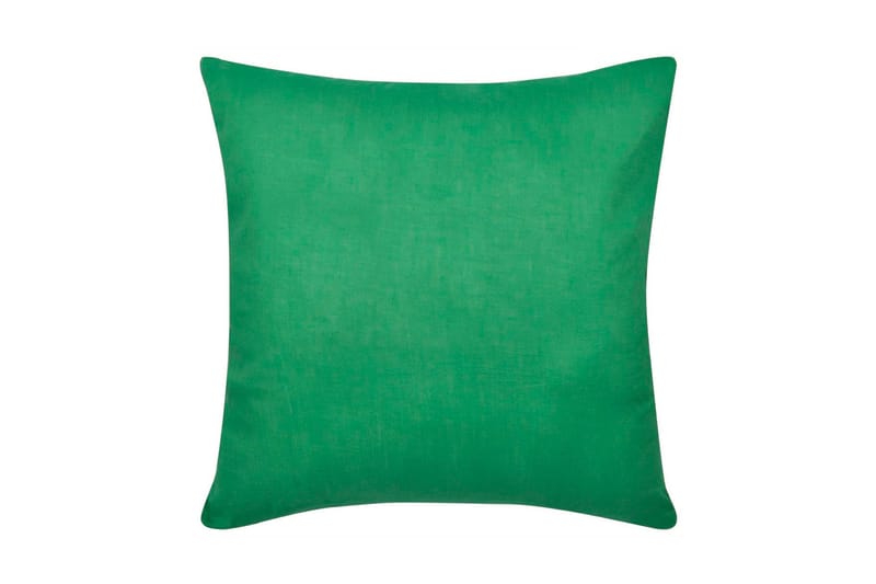 4 grønne pudebetræk i bomuld 50 x 50 cm - Grøn - Tekstiler - Pude & plaid - Pyntepuder & pudebetræk