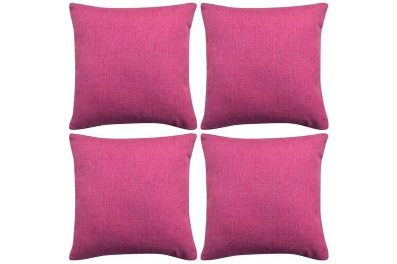 pudebetræk 4 stk. linned-look pink 50x50 cm - Lyserød - Tekstiler - Pude & plaid - Pyntepuder & pudebetræk